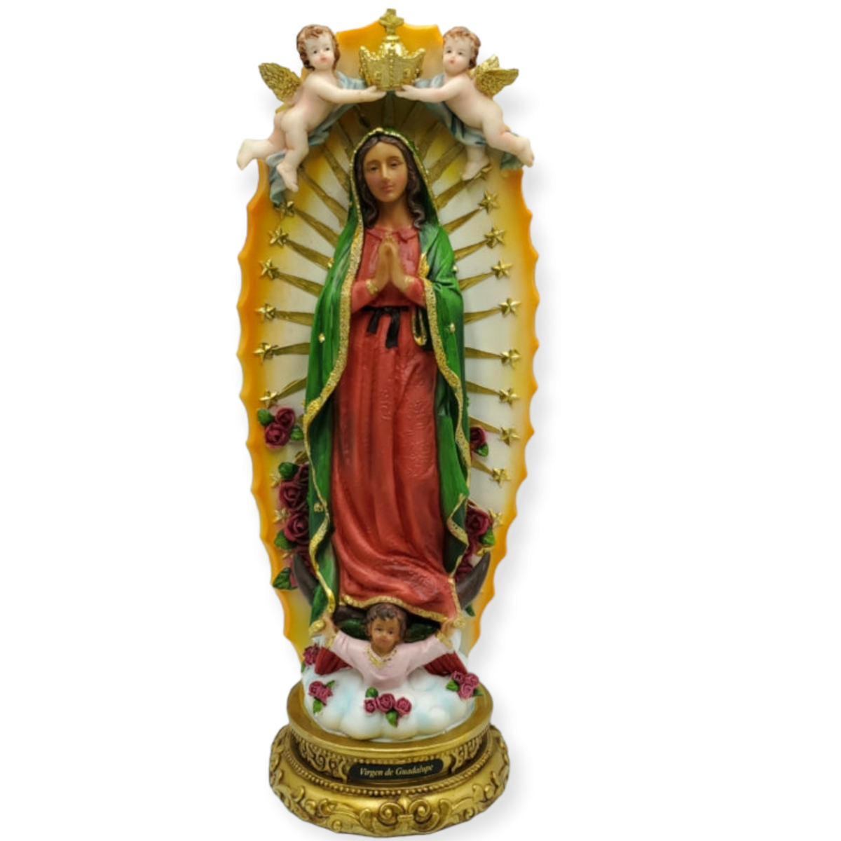 VIRGEN DE GUADALUPE CON ANGELES 16"