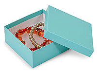Aqua Blue Jewelry Gift Boxes 3.5x3.5x1.5"