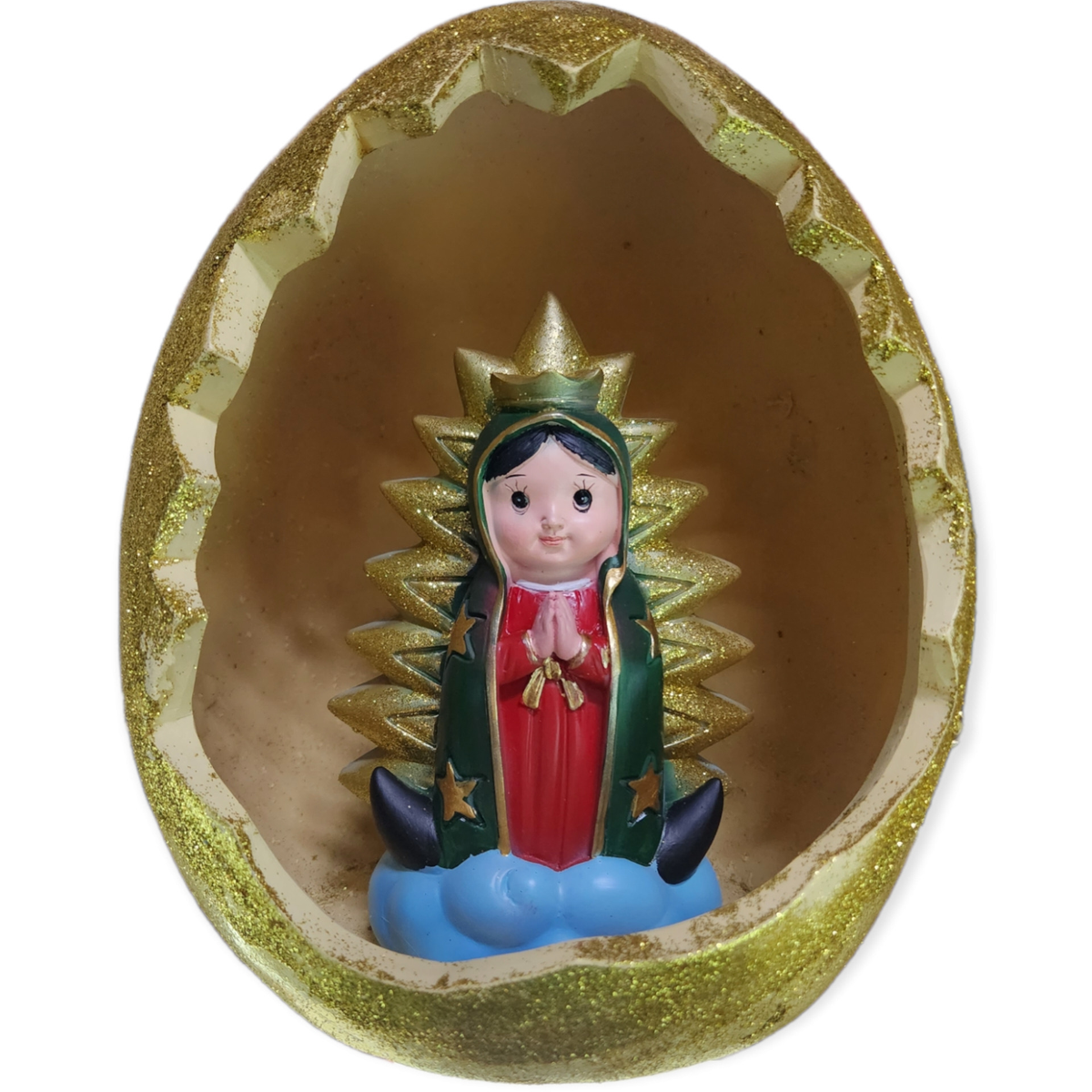 LAMPARA HUEVO VIRGEN DE GUADALUPE 10"