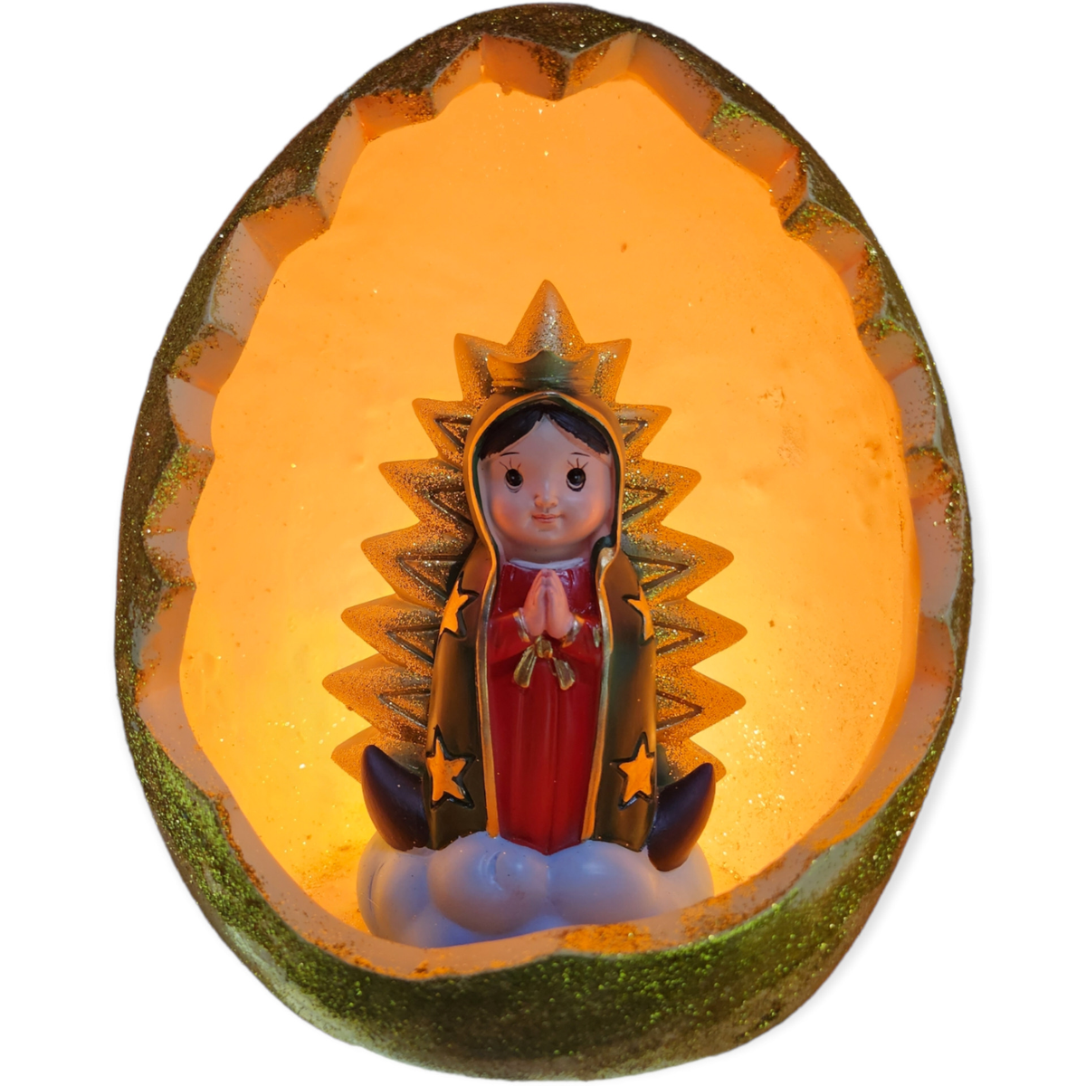 LAMPARA HUEVO VIRGEN DE GUADALUPE 10"