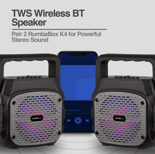 ARGOMTECH RUMBA BOX K4 TWS WIRELESS BT SPEAKER ARG-SP-3010BK