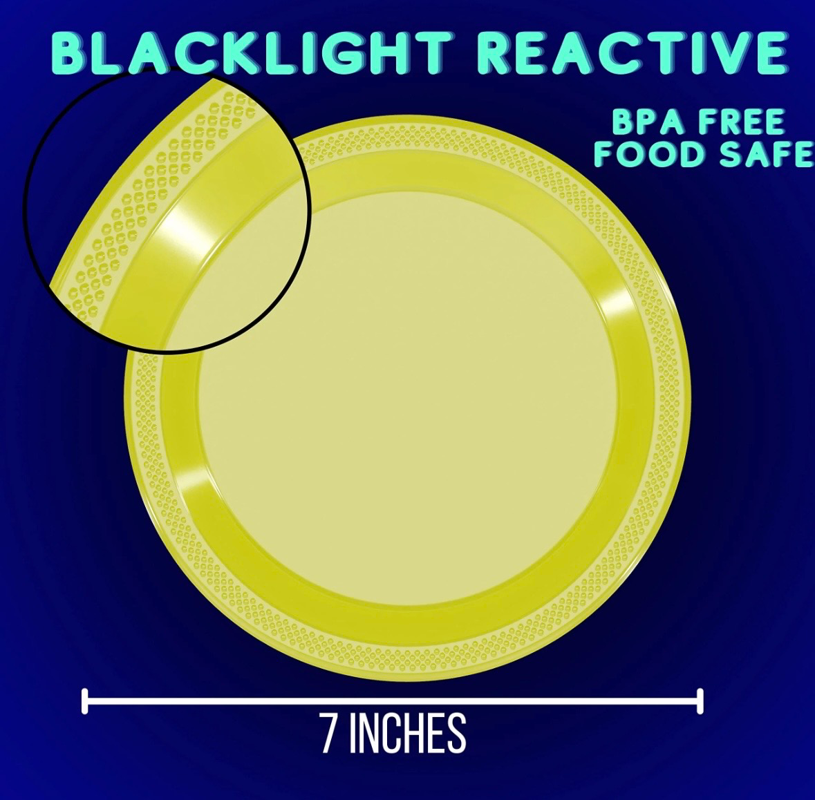7 In. Neon Assorted Color Plastic Plates | 60 Count